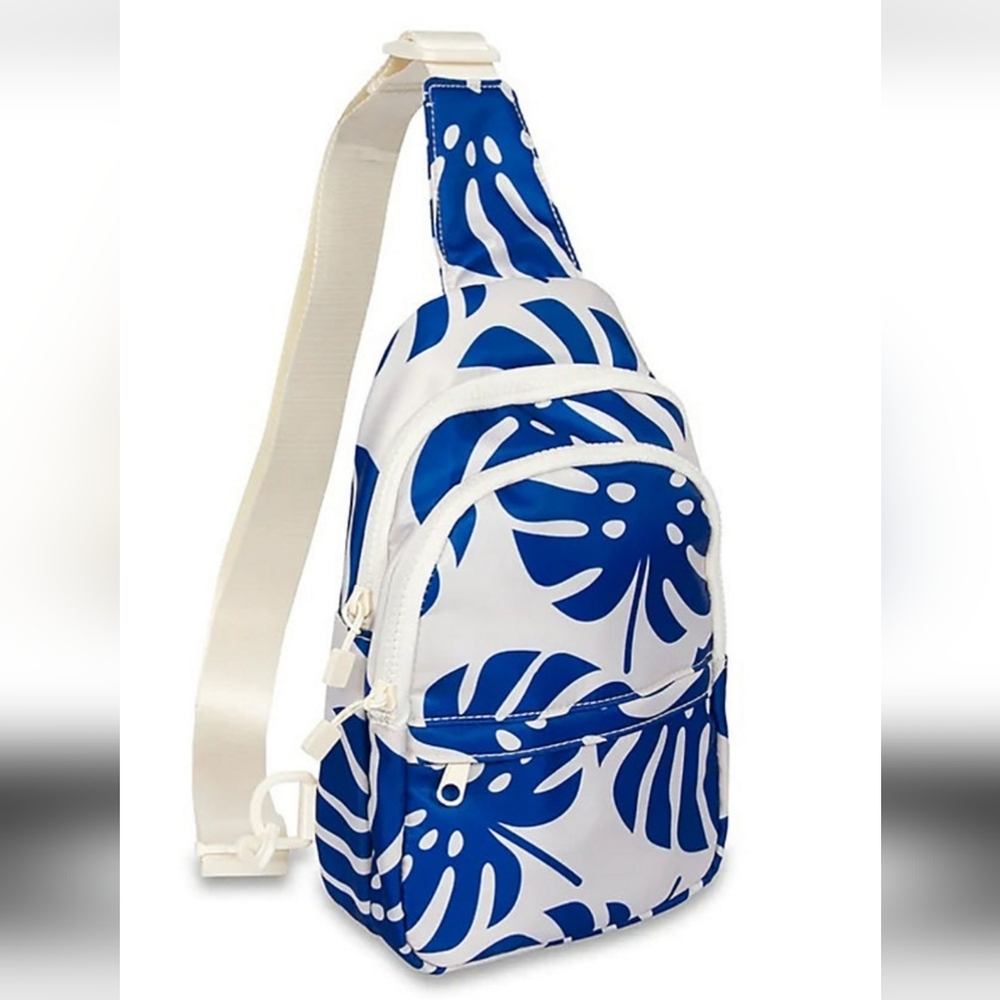 GOGO | Ava‎ Sling Bag in Blue and White Print New With Tags Boho Chic Travel Bag